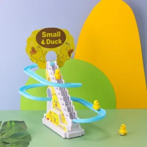 Small Duck Climbing Stairs Toy DIY Racing Track Toy Music Duck Roller Coaster