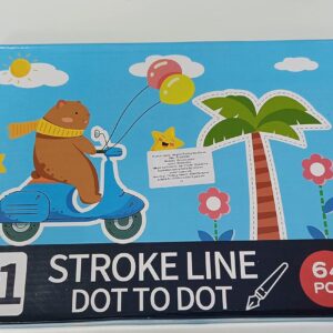 Finetoknow Calligraphy Notebook for Children Erasable Magic Tracing Book / Drawing Training Colouring Lines and Shape Control with 6 Pens and 1 Eraser for Children 3+ (64 pcs in this box of this stage 1 )