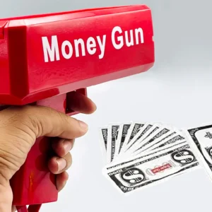 Money Gun_ Paper Playing Spray Money Toy Gun_, Prop Money Gun (red color)