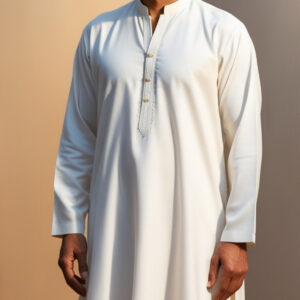 2 Piece OFF WHITE UNSTITCHED FABRIC Gents Cotton